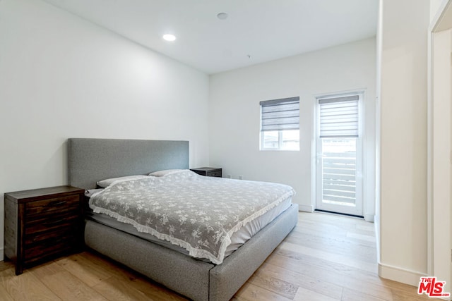 bedroom featuring light hardwood / wood-style flooring