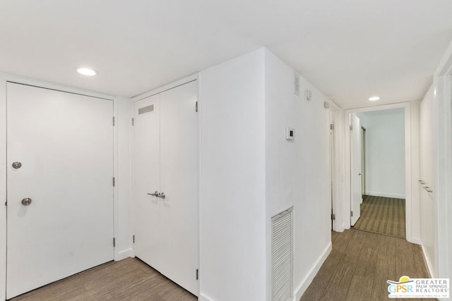 hallway featuring light wood-type flooring