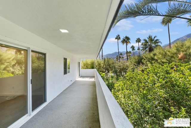 balcony with a mountain view