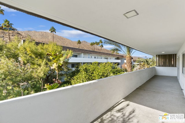 balcony with a mountain view