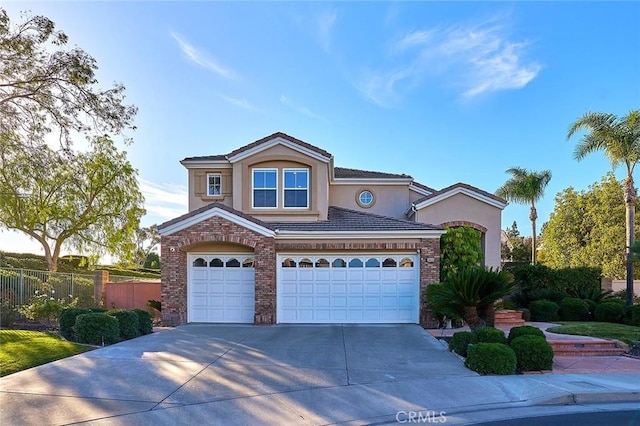 view of property with a garage