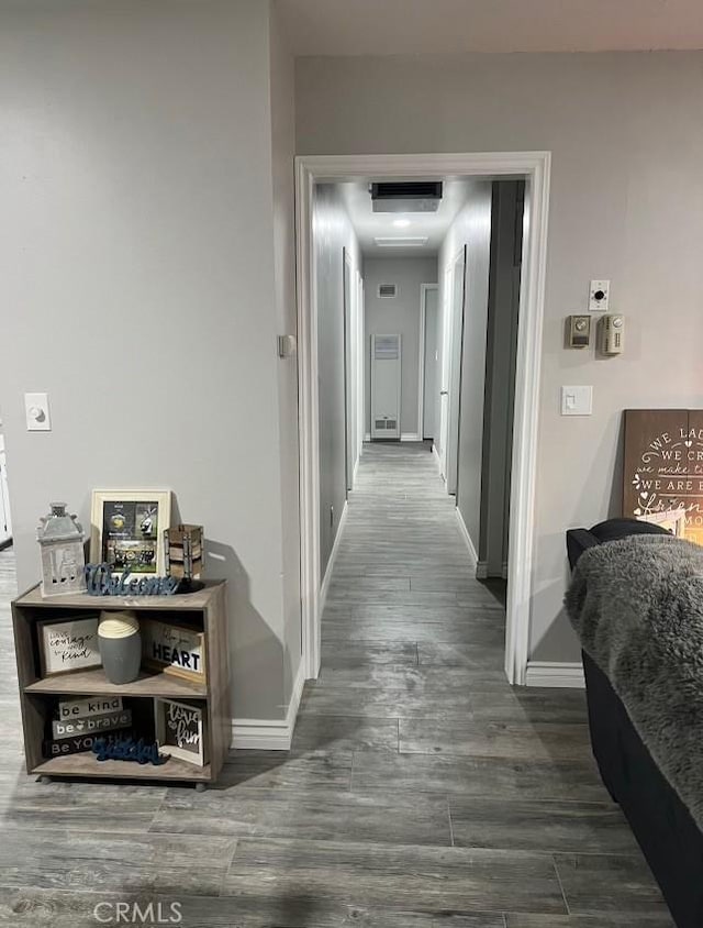 hall featuring dark hardwood / wood-style flooring