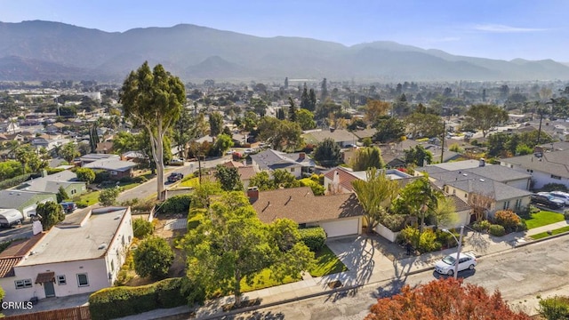 aerial view with a mountain view