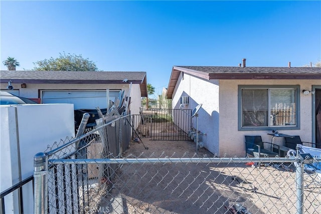 exterior space featuring a garage