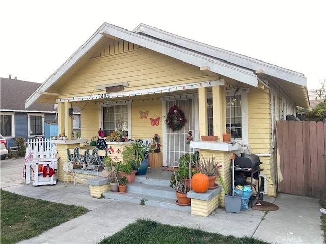 bungalow-style home featuring a porch