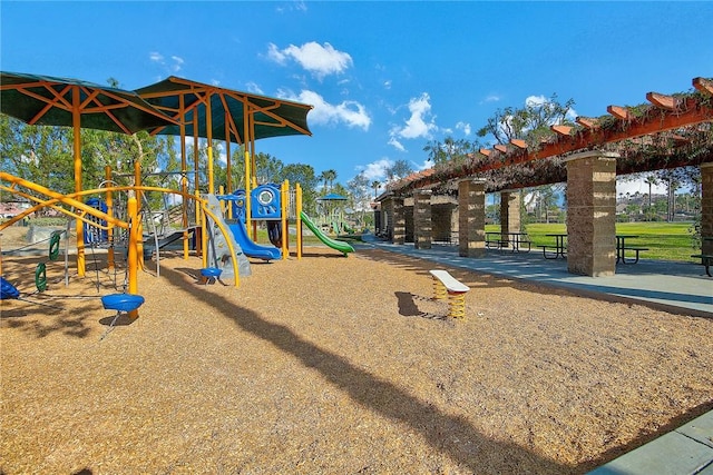 view of community jungle gym