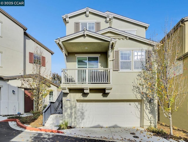 front facade with a garage