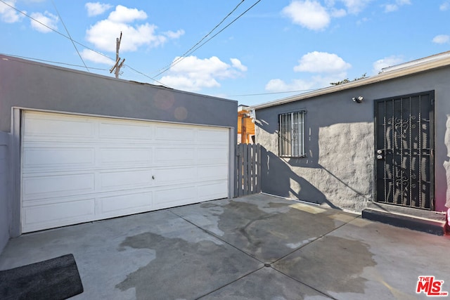 view of garage