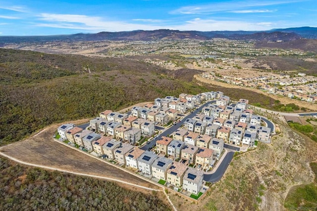 drone / aerial view with a mountain view