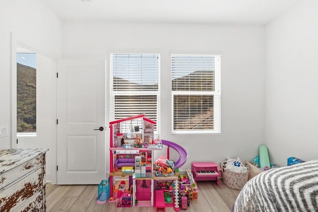 bedroom featuring light wood-type flooring