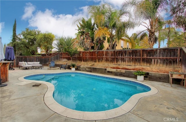 view of pool with outdoor lounge area and a patio area