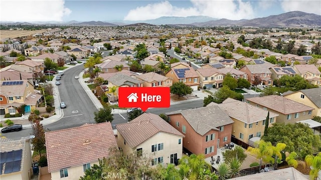 aerial view featuring a mountain view