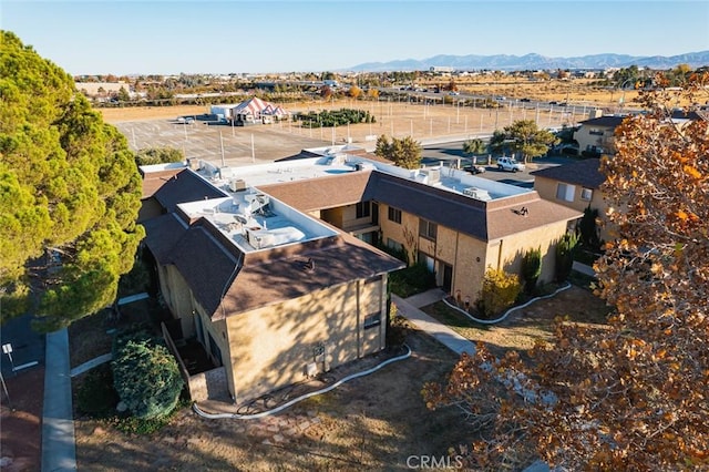 aerial view with a mountain view