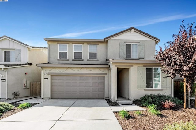 view of property with a garage