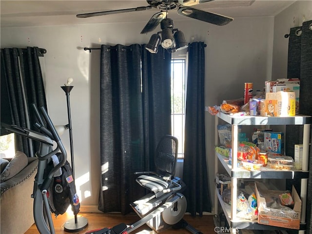 interior space with hardwood / wood-style flooring