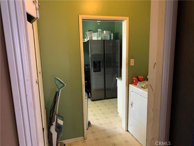 interior space with washer / clothes dryer