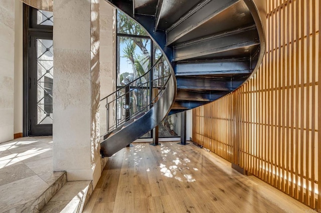 entrance foyer with hardwood / wood-style flooring