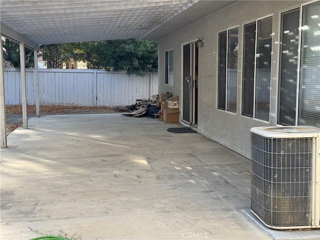 view of patio featuring central air condition unit