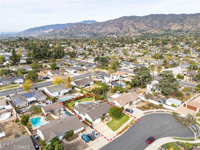 bird's eye view featuring a mountain view