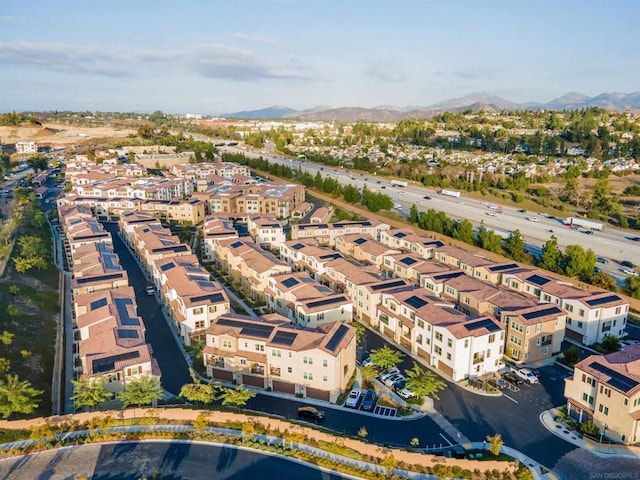 aerial view with a mountain view