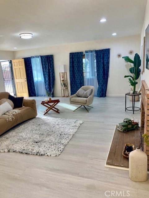 living room featuring hardwood / wood-style floors