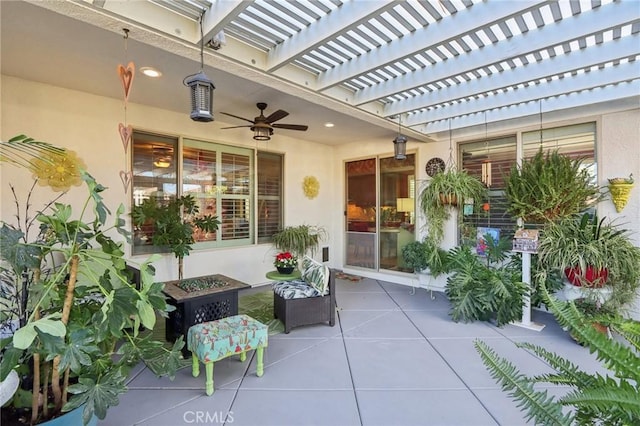 view of patio / terrace featuring a pergola