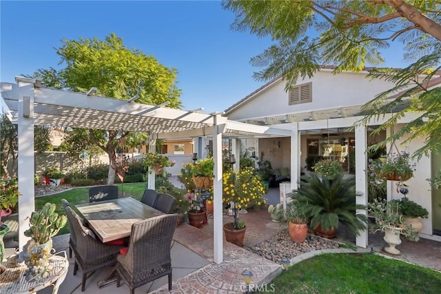 view of patio with a pergola