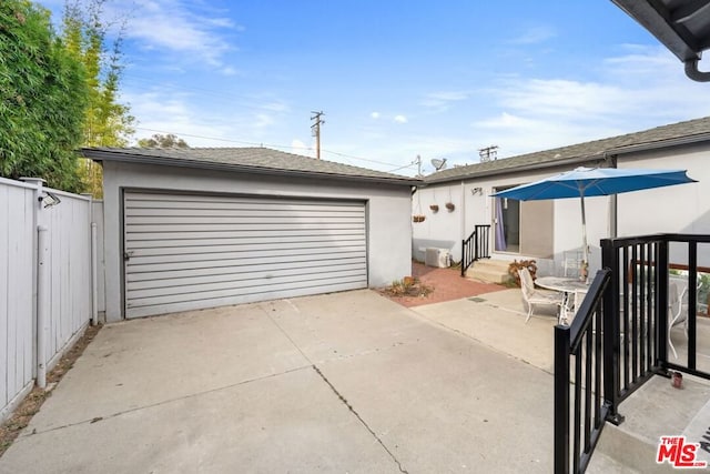 view of garage