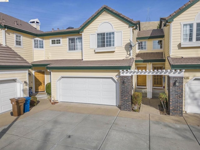 view of property with a garage