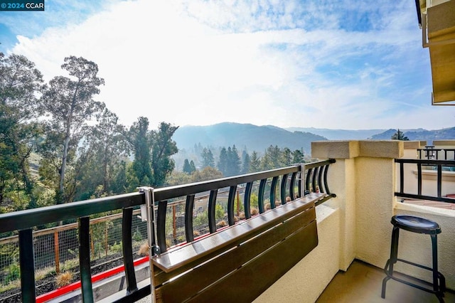 balcony with a mountain view