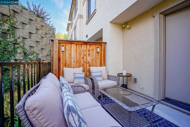 view of patio / terrace with an outdoor living space