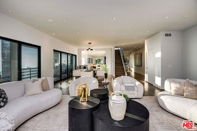 living room featuring hardwood / wood-style floors