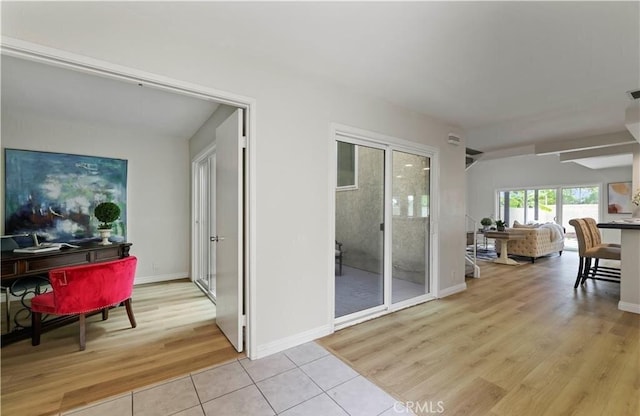 interior space with light wood-type flooring