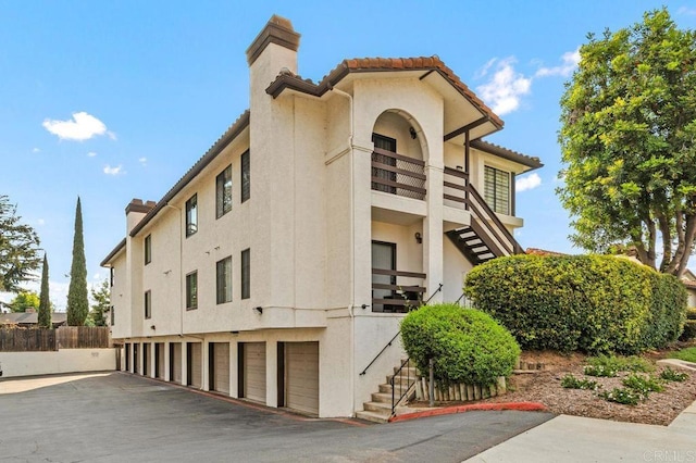 view of property featuring a garage