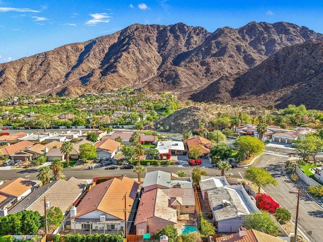 drone / aerial view with a mountain view