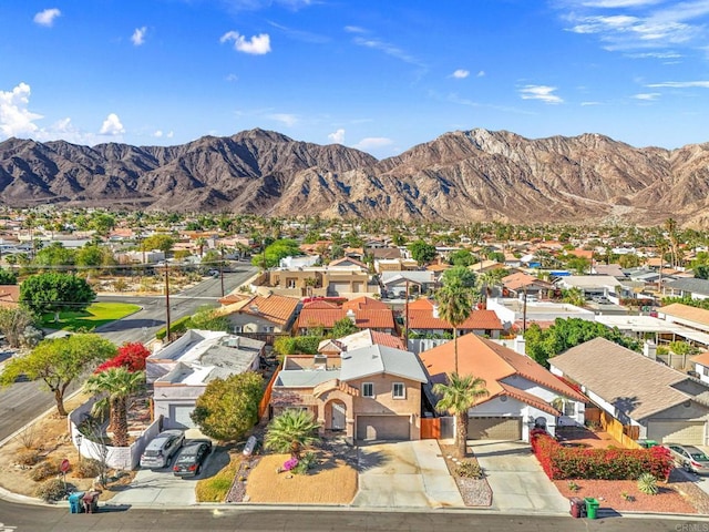 drone / aerial view with a mountain view