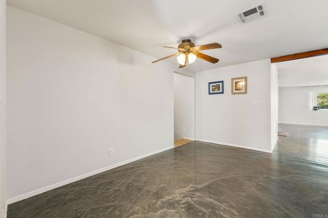 unfurnished room featuring ceiling fan