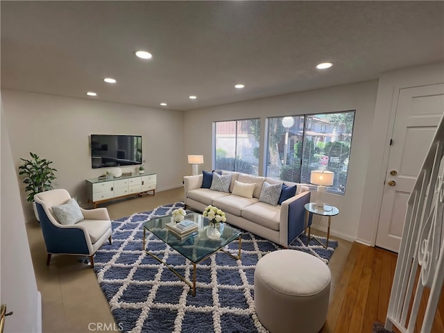 living room featuring hardwood / wood-style flooring