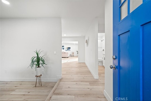 foyer featuring light hardwood / wood-style floors