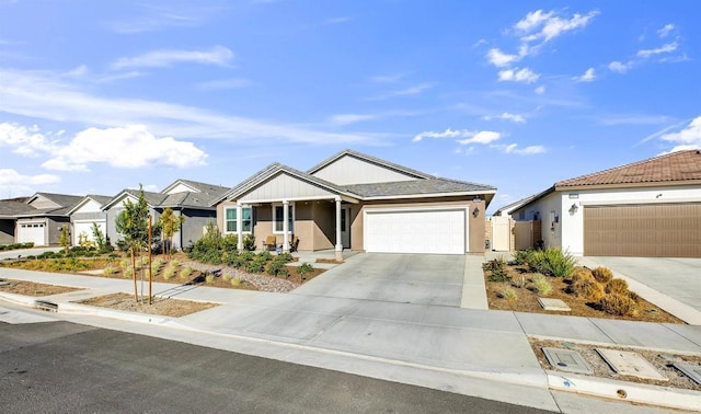 view of front of property featuring a garage