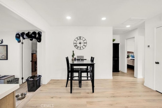 dining area featuring light hardwood / wood-style floors