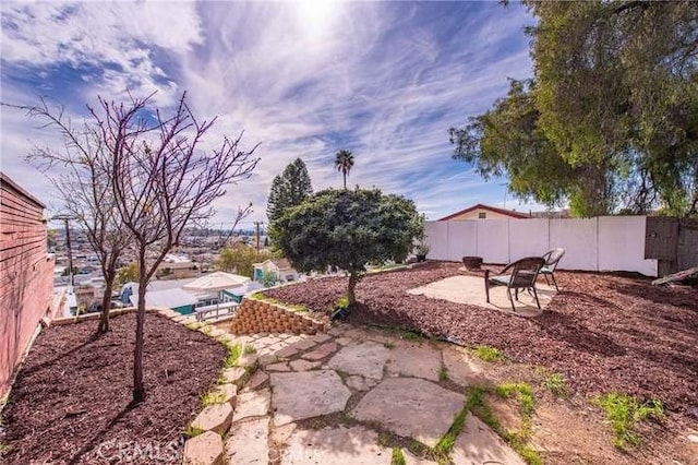 view of yard featuring a patio area