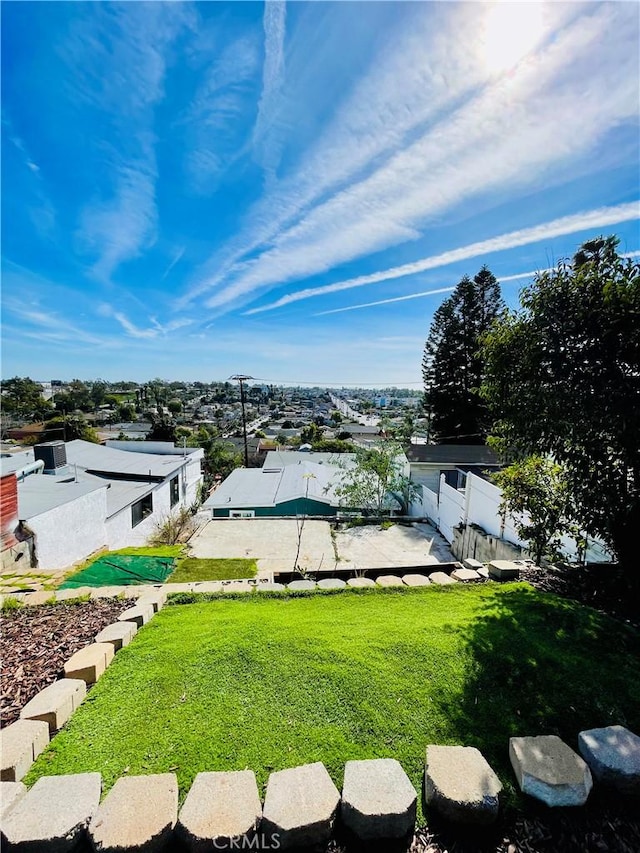 view of yard with fence