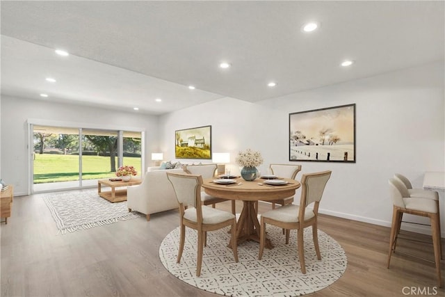 dining area featuring light hardwood / wood-style floors