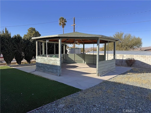 view of patio featuring a gazebo