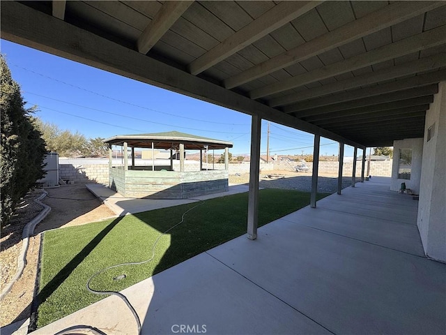 view of patio / terrace with a gazebo