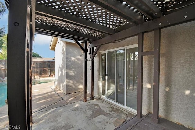 view of patio / terrace featuring a pergola