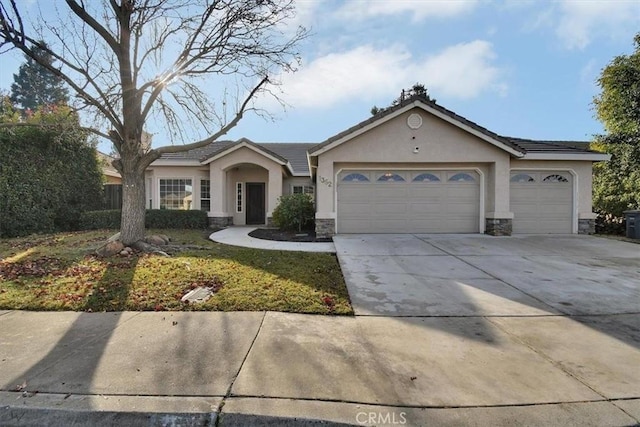 single story home with a garage