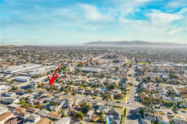 aerial view featuring a mountain view