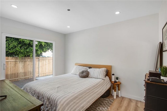 bedroom featuring light hardwood / wood-style floors